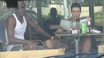 Cuckold Wifey #4 Part 3 - Husband films me outside a cafe Upskirt Showcasing and having an Bi-racial affair with a Dark-hued Man!!!