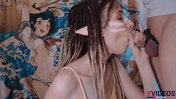 Uber-cute nymph elf in dreadlocks deep-throating my dude meat juicy! Slobbering deep blow-job ! suck off my gorgeous girlfriend!